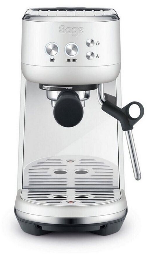 اسپرسو ساز سیج انگلستان مدل Sage The Bambino SES450 weiß با طراحی جمع‌وجور و بدنه استیل